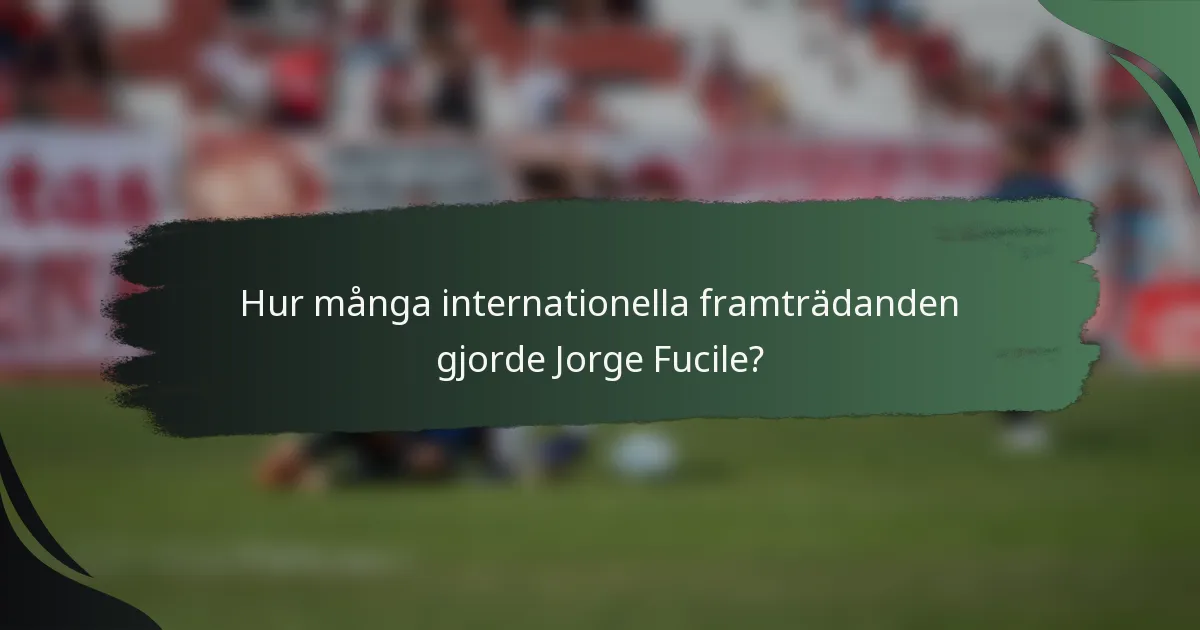 Hur många internationella framträdanden gjorde Jorge Fucile?