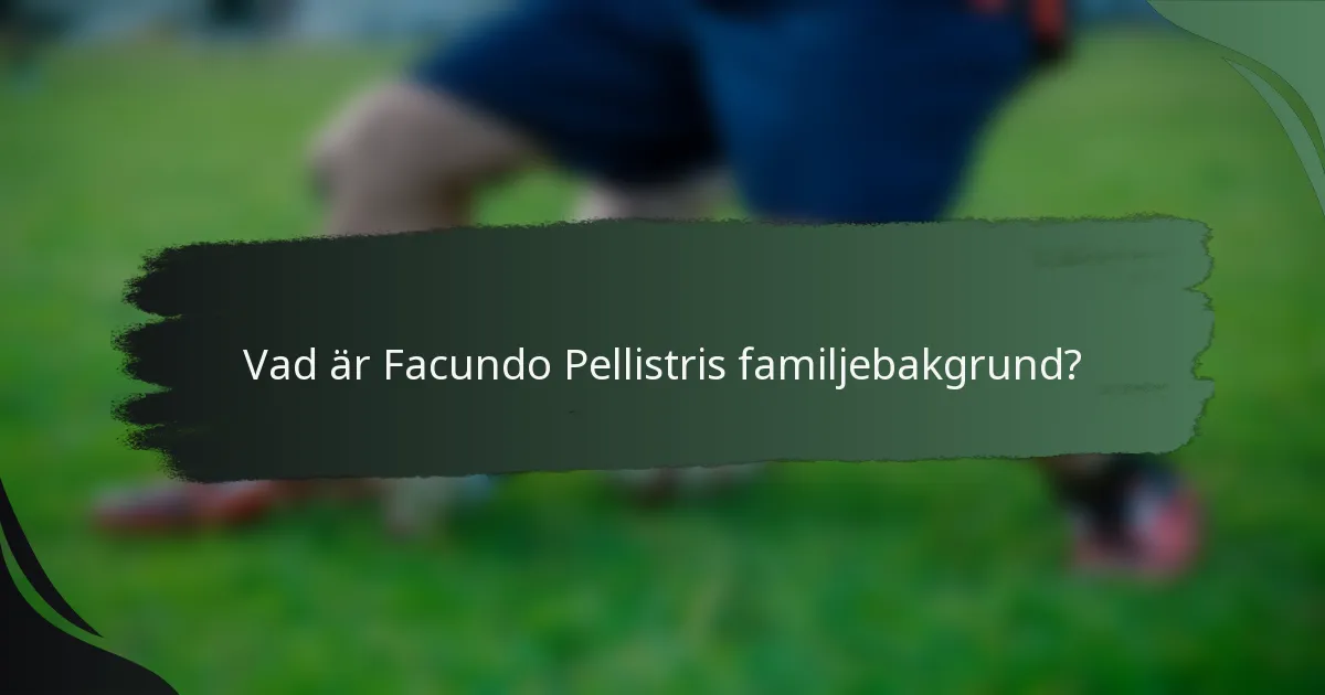 Vad är Facundo Pellistris familjebakgrund?