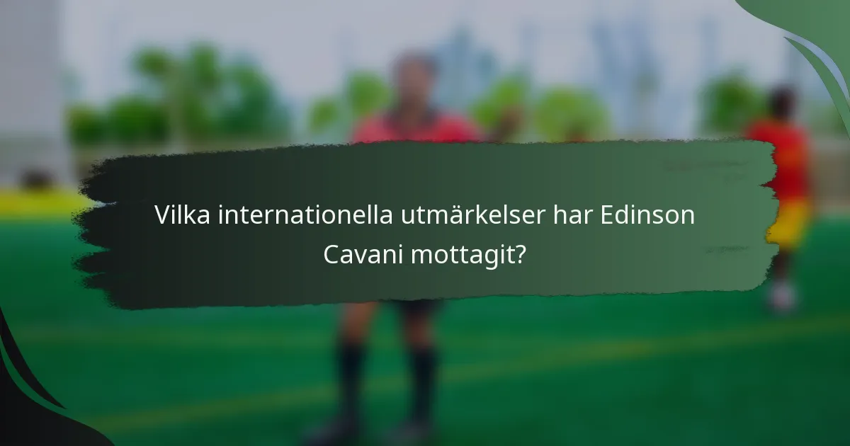 Vilka internationella utmärkelser har Edinson Cavani mottagit?