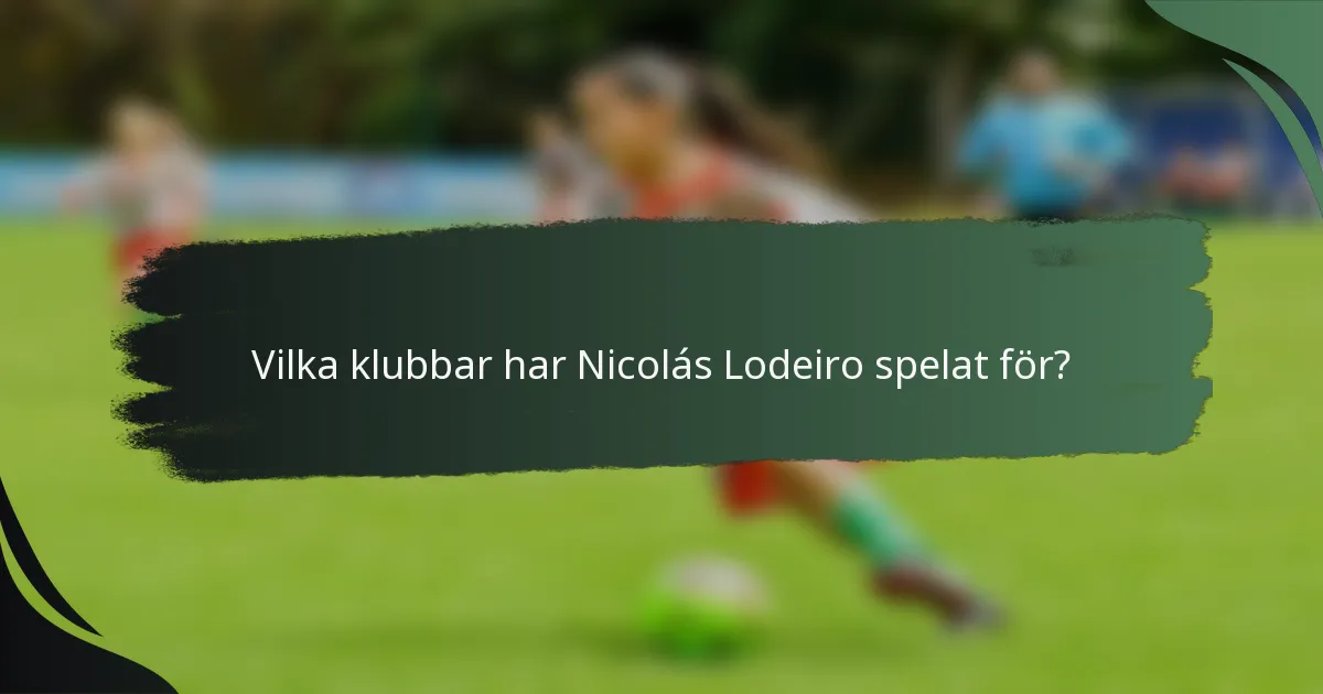 Vilka klubbar har Nicolás Lodeiro spelat för?