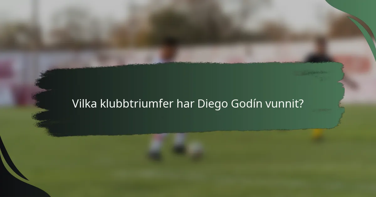 Vilka klubbtriumfer har Diego Godín vunnit?