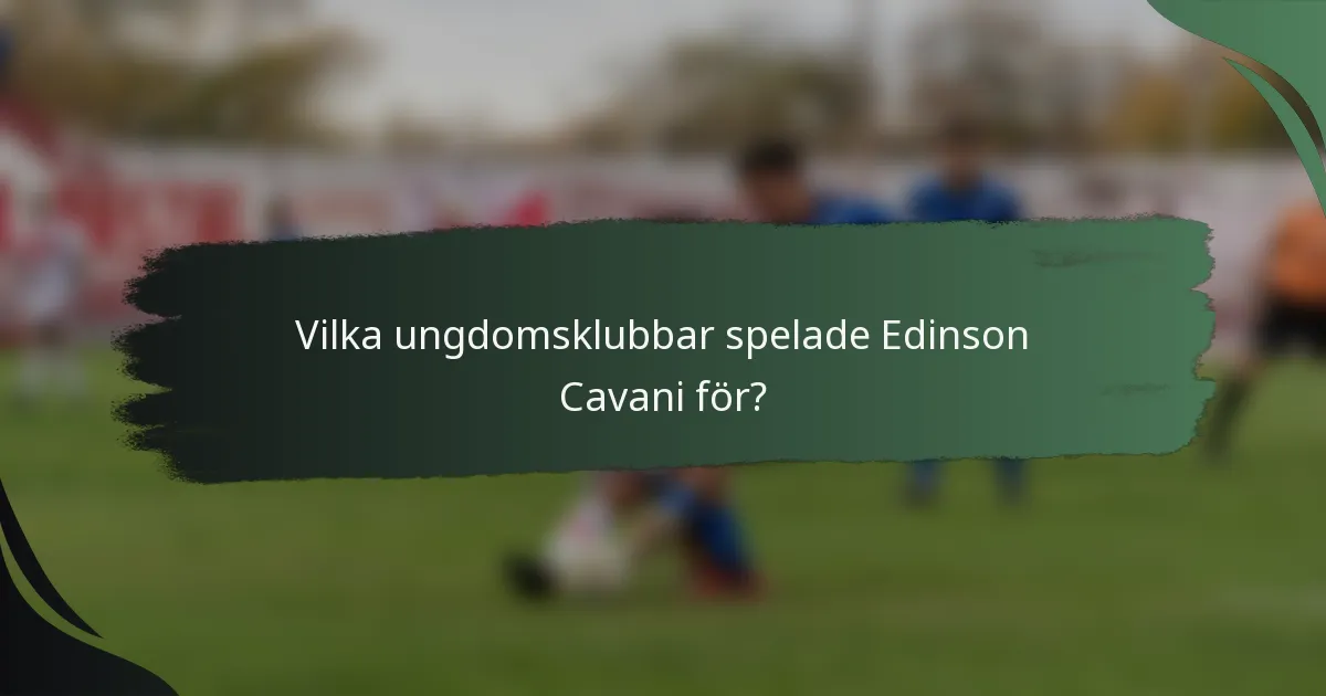 Vilka ungdomsklubbar spelade Edinson Cavani för?