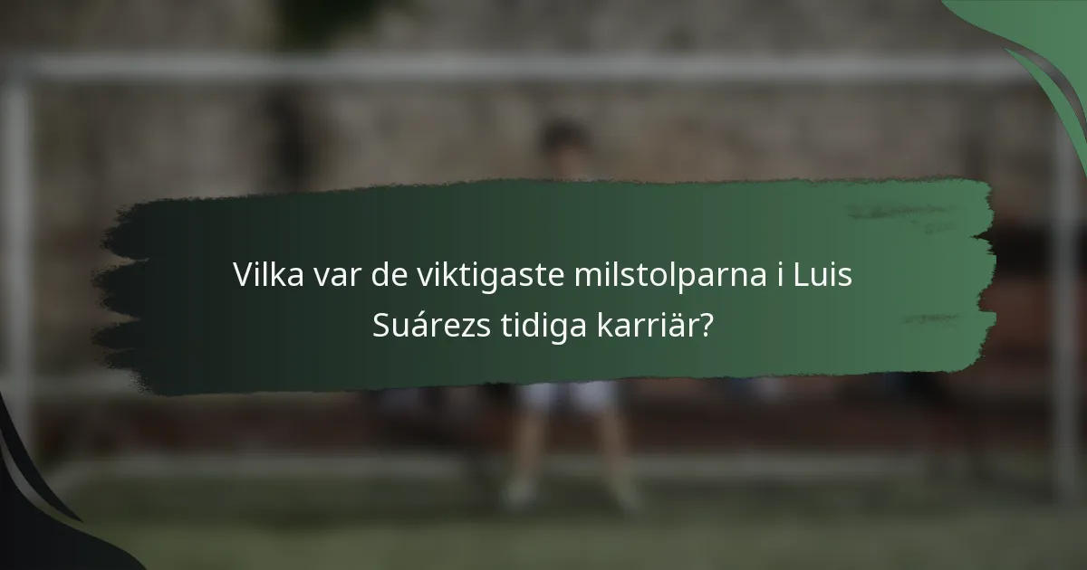Vilka var de viktigaste milstolparna i Luis Suárezs tidiga karriär?